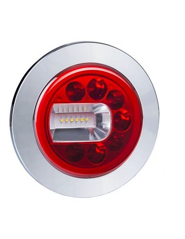 Piloto trasero LED LUNA cromado LZD 2452 / LZD 2453 posición, antiniebla y marcha atrás 12/24V IP68