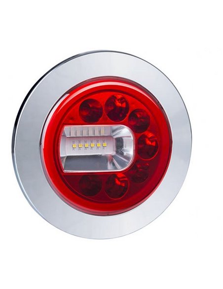 Piloto trasero LED LUNA cromado LZD 2452 / LZD 2453 posición, antiniebla y marcha atrás 12/24V IP68