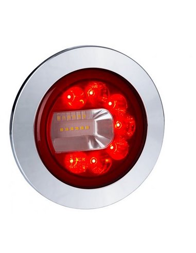 Piloto trasero LED LUNA cromado LZD 2452 / LZD 2453 posición, antiniebla y marcha atrás 12/24V IP68
