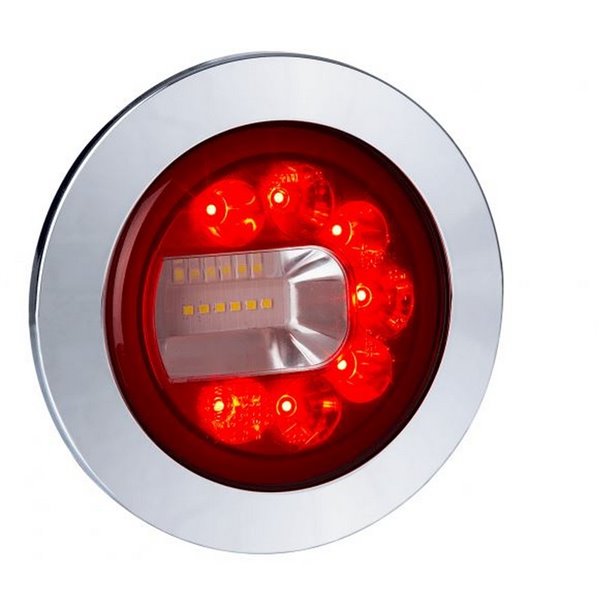 Feu arrière LUNA LED, chromé, LZD 2452 / LZD 2453, feu de position, antibrouillard et de recul, 12/24 V, IP68