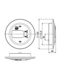 Piloto trasero LED LUNA cromado LZD 2452 / LZD 2453 posición, antiniebla y marcha atrás 12/24V IP68
