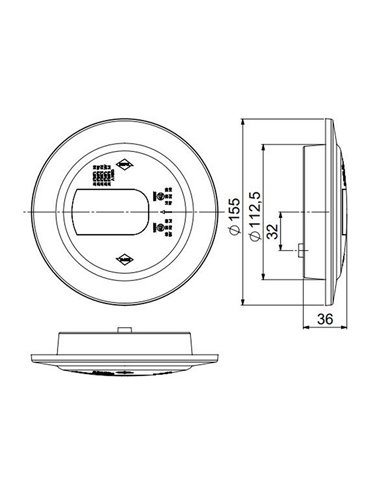 Lanterna traseira LUNA LED, cromada, LZD 2452 / LZD 2453, luzes de posição, neblina e ré, 12/24V, IP68