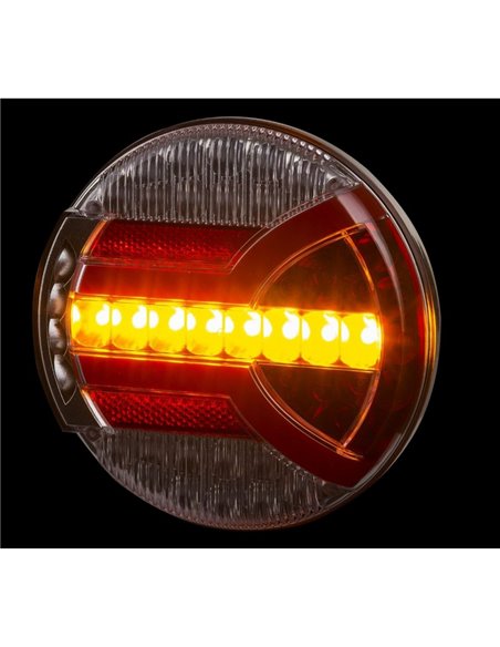 Lanterna traseira de LED NAVIA LZD 2342 com pisca dinâmico e luz de placa 12/24V ECE R07, R23 e R38