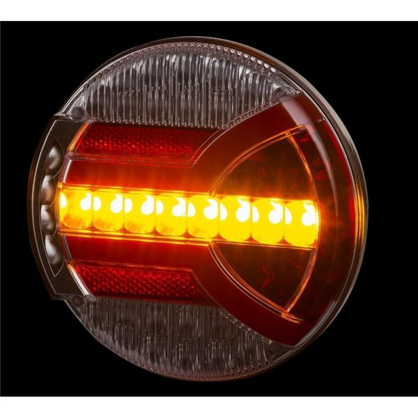 Lanterna traseira de LED NAVIA LZD 2342 com pisca dinâmico e luz de placa 12/24V ECE R07, R23 e R38