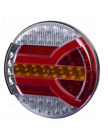 Lanterna traseira de LED NAVIA LZD 2342 com pisca dinâmico e luz de placa 12/24V ECE R07, R23 e R38