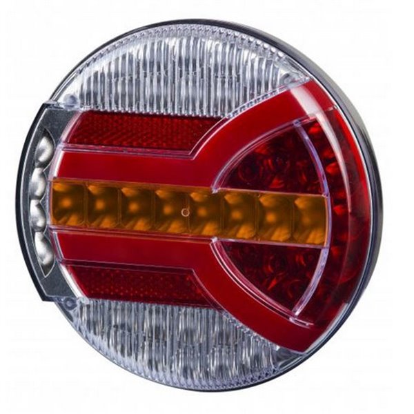 Lanterna traseira de LED NAVIA LZD 2342 com pisca dinâmico e luz de placa 12/24V ECE R07, R23 e R38