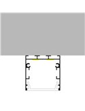 Perfil aluminio superficie/colgante para tiras LED FATE negro con difusor y accesorios 2 metros, 35x35mm