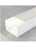 Perfil aluminio de superficie para tiras LED ROK blanco con difusor, tapas y grapas 2 metros, 30x20mm