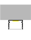 Perfil aluminio de superficie para tiras LED ROK lacado negro con difusor, tapas y grapas 2 metros, 30x20mm