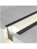 Perfil empotrable para tiras LED HIGH CON ALAS negro lacado con difusor, tapas y grapas 2 metros, 24x14,2mm