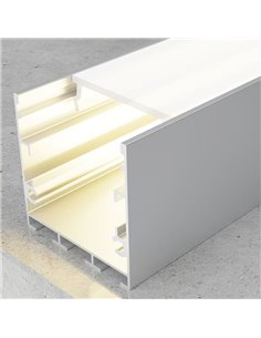 Profilé de surface/suspension en aluminium pour rubans LED FATE, avec diffuseur et accessoires, 2 mètres, 35 x 35 mm