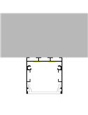 Perfil aluminio superficie/colgante para tiras LED FATE aluminio con difusor y accesorios 2 metros, 35x35mm