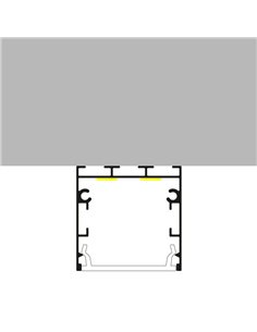 Perfil de alumínio para fitas de LED FATE, com difusor e acessórios, 2 metros, 35x35mm 2