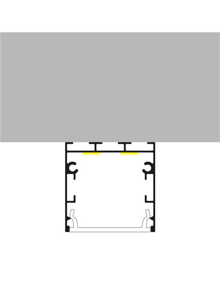 Perfil aluminio superficie/colgante para tiras LED FATE aluminio con difusor y accesorios 2 metros, 35x35mm
