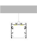Profilé de surface/suspension en aluminium pour rubans LED FATE, avec diffuseur et accessoires, 2 mètres, 35 x 35 mm