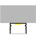 Perfil de superficie aluminio para tiras LED ROK con difusor, tapas y grapas 2 metros, 30x20mm