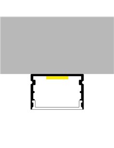 Perfil de superficie aluminio para tiras LED ROK con difusor, tapas y grapas 2 metros, 30x20mm 2