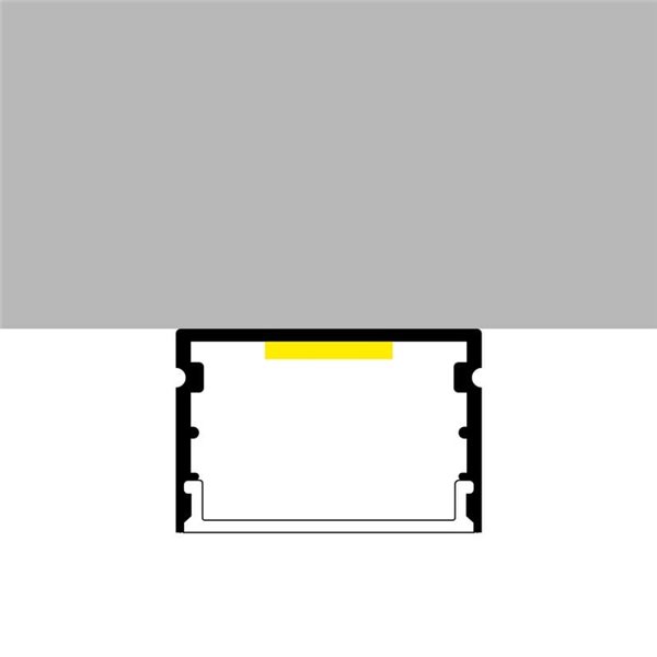 Perfil de superficie aluminio para tiras LED ROK con difusor, tapas y grapas 2 metros, 30x20mm