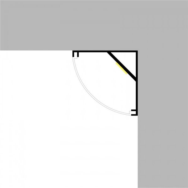 Perfil de aluminio esquina L para tiras LED lacado negro con difusor y grapas 2 metros, 16x16mm