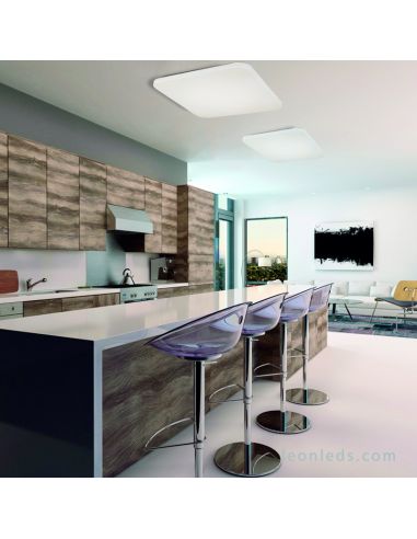 Plafón de Techo cuadrado LED | Plafón de Techo LED para Cocina potente | LeonLeds Iluminación