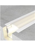 Perfil empotrable para tiras LED HIGH con alas blanco lacado con difusor, tapas y grapas 2 metros, 24x14,2mm