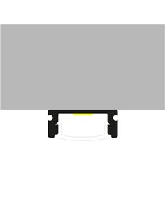 Perfil plano de superficie para tiras LED SID lacado blanco con difusor y accesorios 2 metros, 17,4x7mm 2