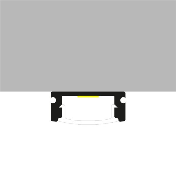 Perfil plano de superficie para tiras LED SID lacado blanco con difusor y accesorios 2 metros, 17,4x7mm