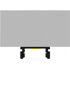 Perfil plano de superficie para tiras LED SID aluminio con difusor y accesorios 2 metros, 17,4x7mm 2