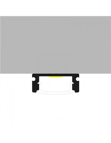 Perfil plano para fitas de LED SID, em alumínio com difusor e acessórios, 2 metros, 17,4 x 7 mm
