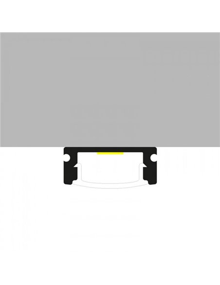 Perfil plano de superficie para tiras LED SID aluminio con difusor y accesorios 2 metros, 17,4x7mm