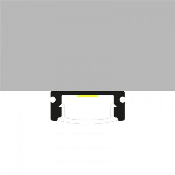 Perfil plano de superficie para tiras LED SID aluminio con difusor y accesorios 2 metros, 17,4x7mm