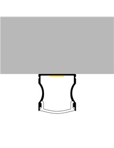 Perfil de aluminio de superficie para tiras LED HIGH lacado blanco con difusor, tapas y grapas 2 metros, 14,4x17,2mm 2