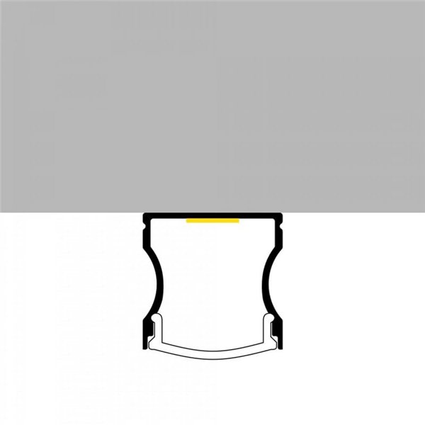 Perfil de alumínio para montagem em superfície para fitas de LED HIGH, laqueado em preto, com difusor, tampas de extremidade e c