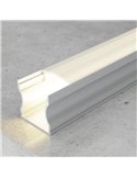 Perfil de aluminio de superficie para tiras LED HIGH aluminio con difusor, tapas y grapas 2 metros, 14,4x17,2mm