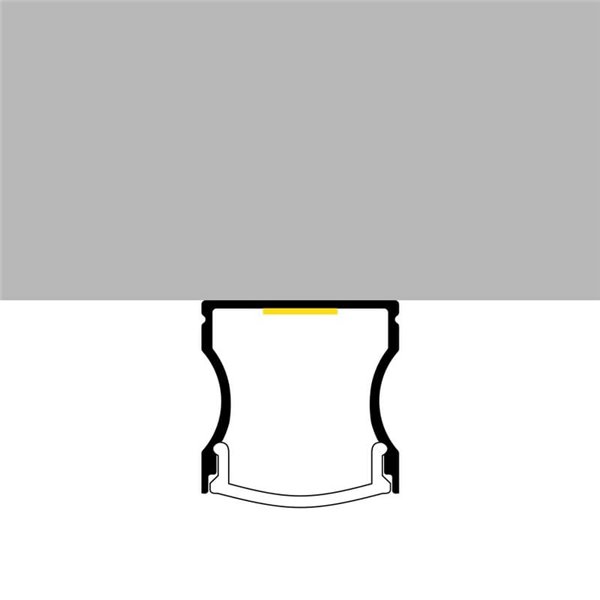 Perfil de aluminio de superficie para tiras LED HIGH aluminio con difusor, tapas y grapas 2 metros, 14,4x17,2mm
