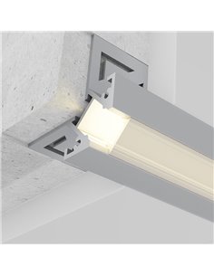 Perfil de aluminio para tiras LED CAN 2 metros, 41,3x41,3mm