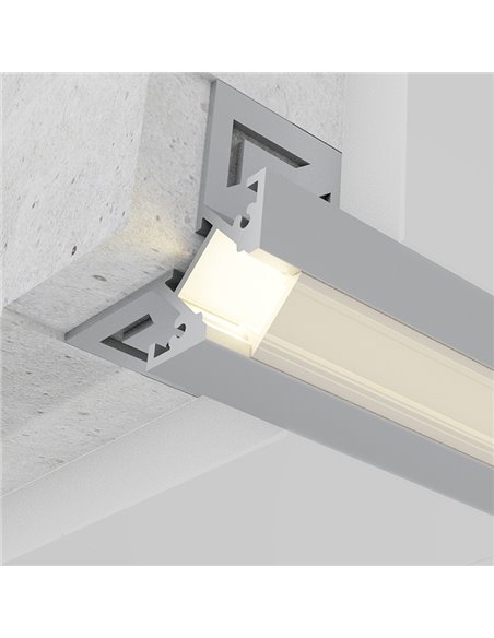 Perfil de aluminio para tiras LED CAN 2 metros, 41,3x41,3mm