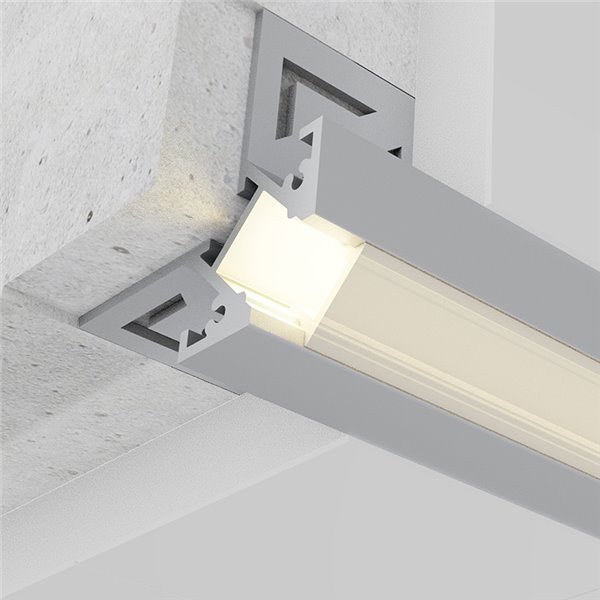 Profilé en aluminium pour rubans LED CAN, 2 mètres, 41,3 x 41,3 mm