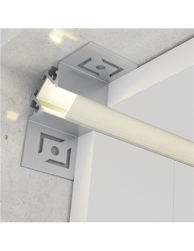 Perfil de aluminio para tiras LED PICH redondo con difusor y 2 tapas 2 metros, 41,3x41,3mm
