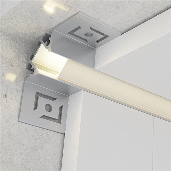 Perfil de aluminio para tiras LED PICH redondo con difusor y 2 tapas 2 metros, 41,3x41,3mm