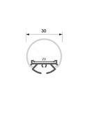 Perfil de aluminio colgante sin canalización DYLAN para tira LED 2 metros y difusor en redondo, H:60mm