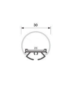Perfil de alumínio DYLAN para suspensão, sem conduíte, para fita LED de 2 metros e difusor redondo, altura: 60 mm. 2