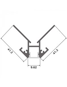 Perfil de aluminio para tiras LED CAN 2 metros, 41,3x41,3mm 2