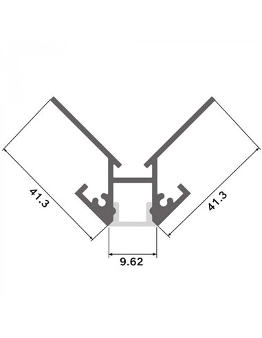 Perfil de aluminio para tiras LED CAN 2 metros, 41,3x41,3mm