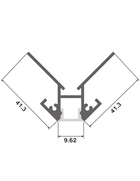 Profilé en aluminium pour rubans LED CAN, 2 mètres, 41,3 x 41,3 mm