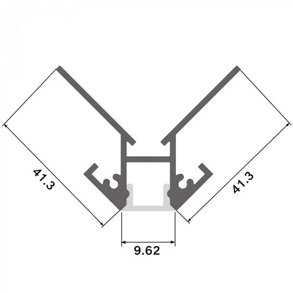 Perfil de aluminio para tiras LED CAN 2 metros, 41,3x41,3mm