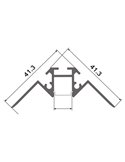 Perfil de aluminio para tiras LED PICH redondo con difusor y 2 tapas 2 metros, 41,3x41,3mm