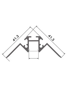 Profilé rond en aluminium PICH pour rubans LED avec diffuseur et 2 embouts, 2 mètres, 41,3 x 41,3 mm 2