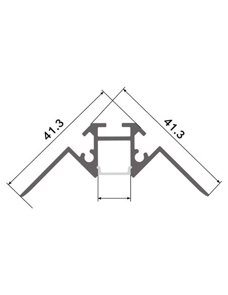 Perfil de aluminio para tiras LED PICH redondo con difusor y 2 tapas 2 metros, 41,3x41,3mm