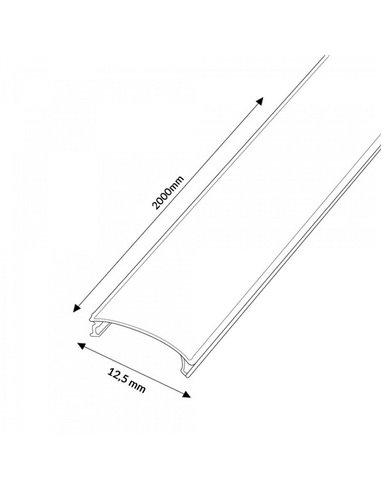 Difusor negro para perfil negro 12,5 mm para tiras LED (LM3670)